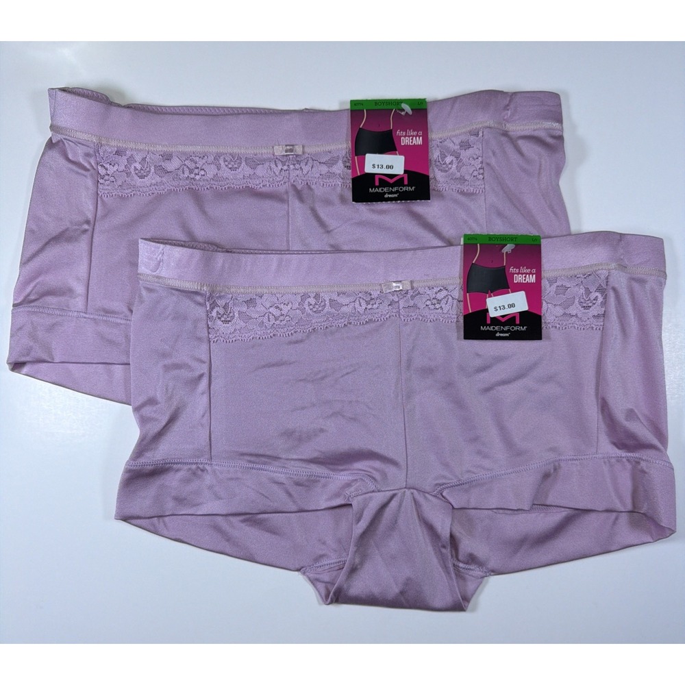 Maidenform Women's 2 Pack Comfort Devotion Boyshort 40774 Purple L/7 New